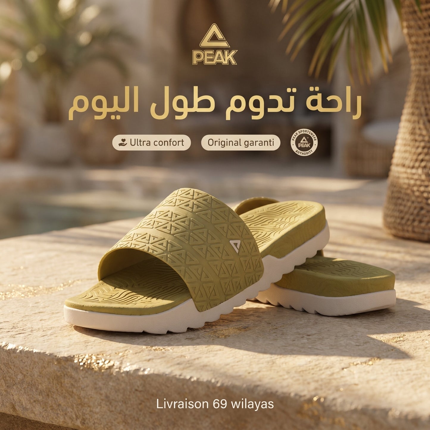Peak Taichi Slippers Beige Black E02767L-E170🔹