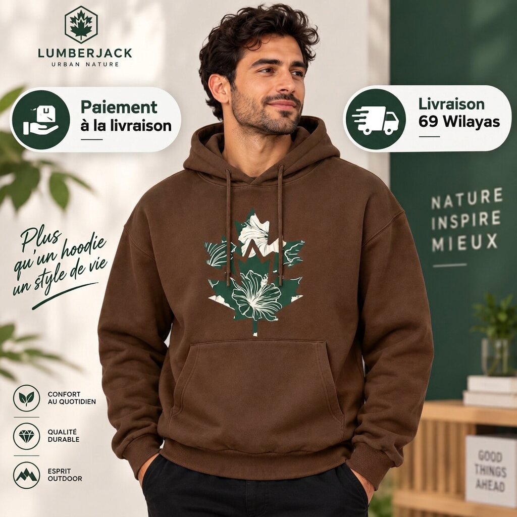 LUMBERJACK HOODIE LBJ-00203-BRN🇮🇹🔹