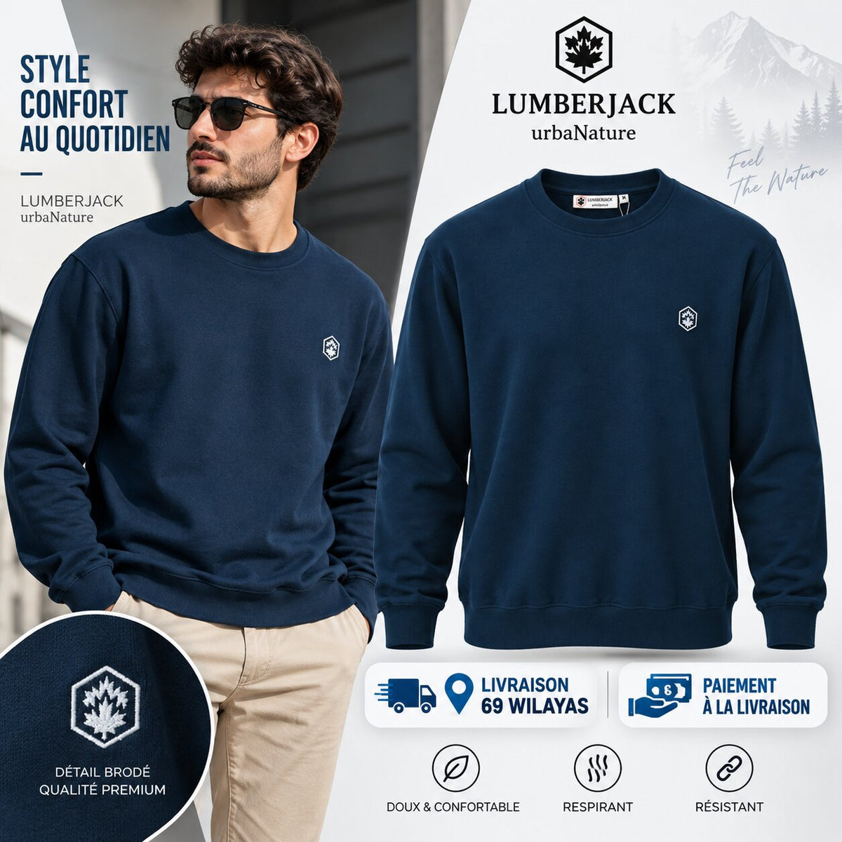 LUMBERJACK SWEAT SHIRT LBJ-00601-BLG🇮🇹🔹