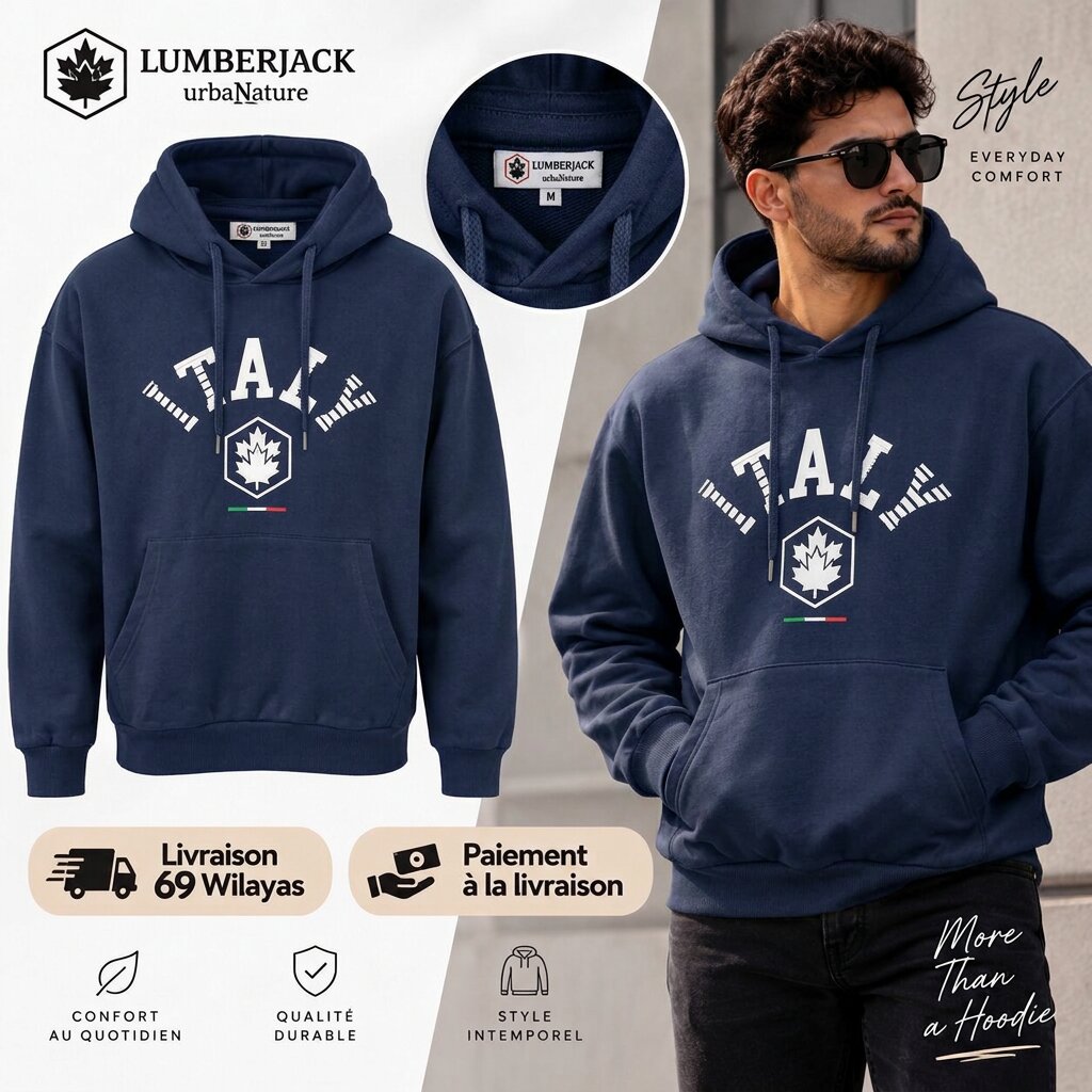 LUMBERJACK HOODIE LBJ-00204-NVY🇮🇹🔹