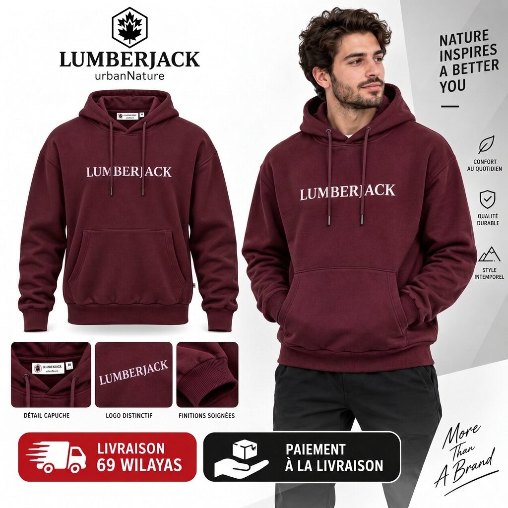 LUMBERJACK HOODIE LBJ-00202-BGD🇮🇹🔹