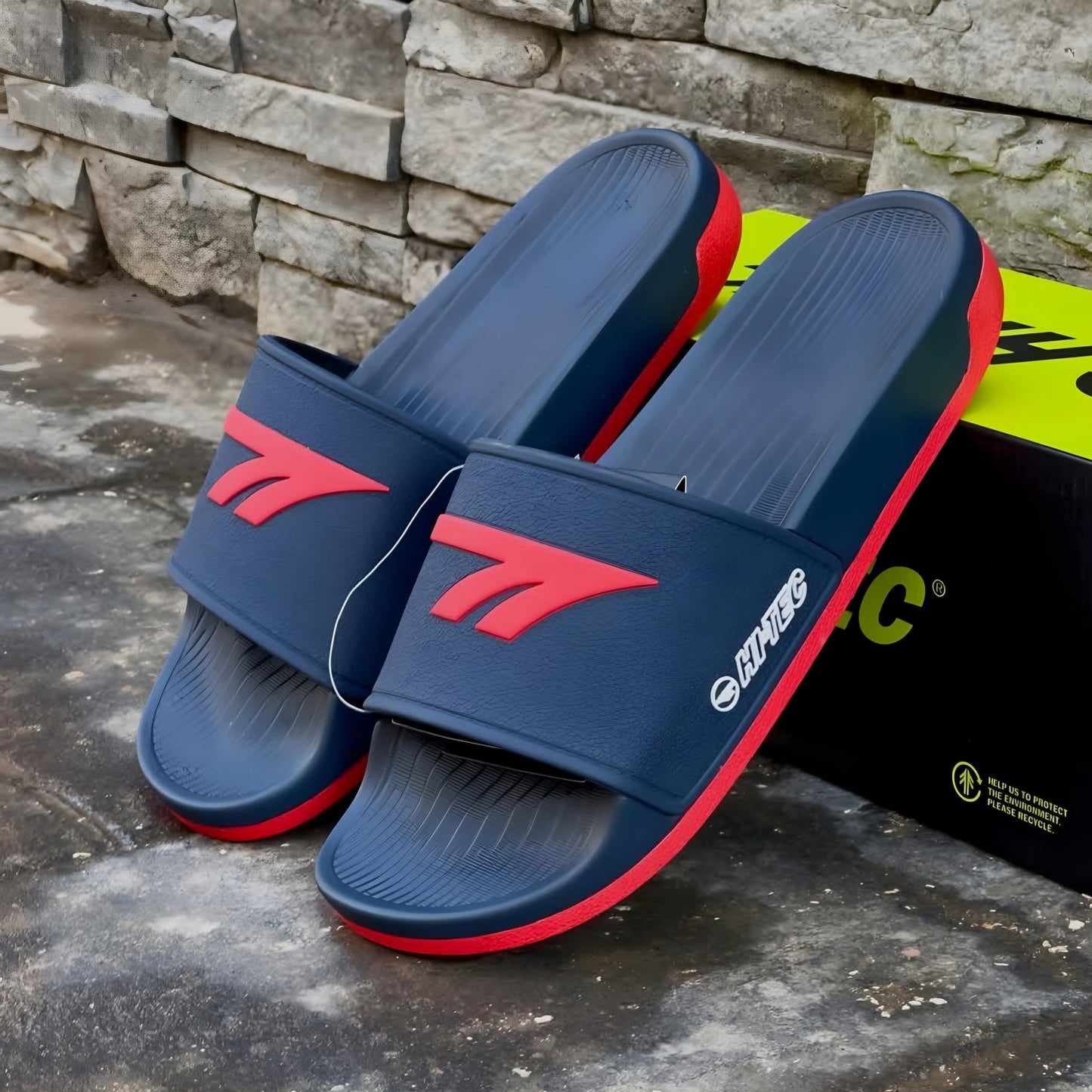 CLAQUETTE CORE SLIDE NAVY FLAME SCARLET O013329