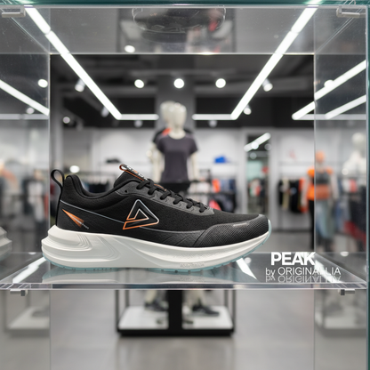 PEAK CUSHION RUNNING SHOES-BLACK/LT.GREY EXT54387H-2022 ✅✅