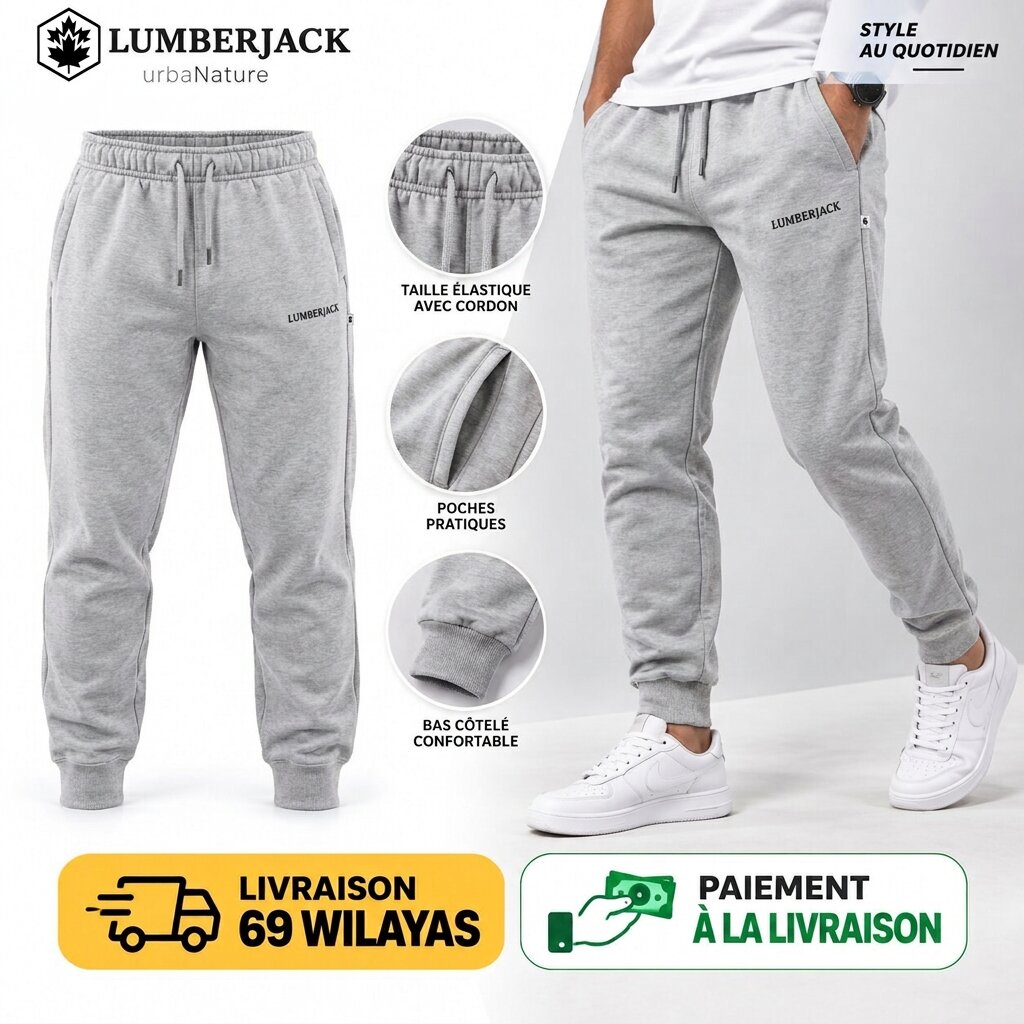 LUMBERJACK PANTALON JOGGING LBJ-00301-GRY🇮🇹 🔹