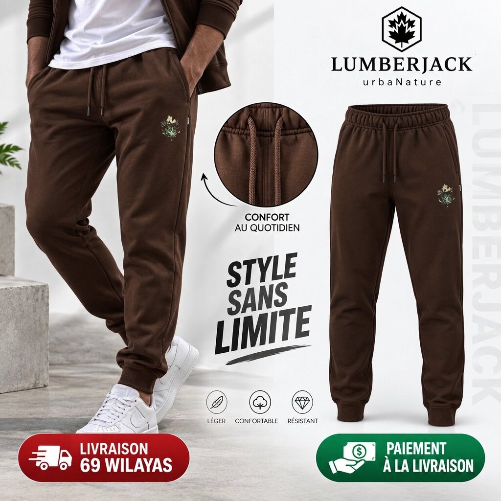 LUMBERJACK PANTALON JOGGING LBJ-00302-BRN🔹