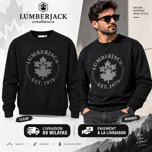 LUMBERJACK SWEAT SHIRT LBJ-00602-BLK🇮🇹 🔹
