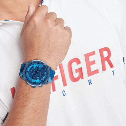 MONTRE Tommy Hilfiger Wild Blue Silicone Watch 1792073 ✅