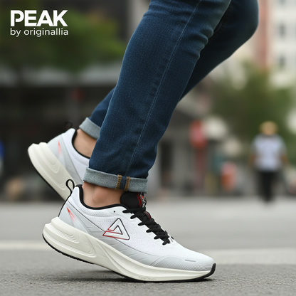 PEAK CUSHION RUNNING SHOES-LT.GREY/BLACK EXT54387H-2220 🔹