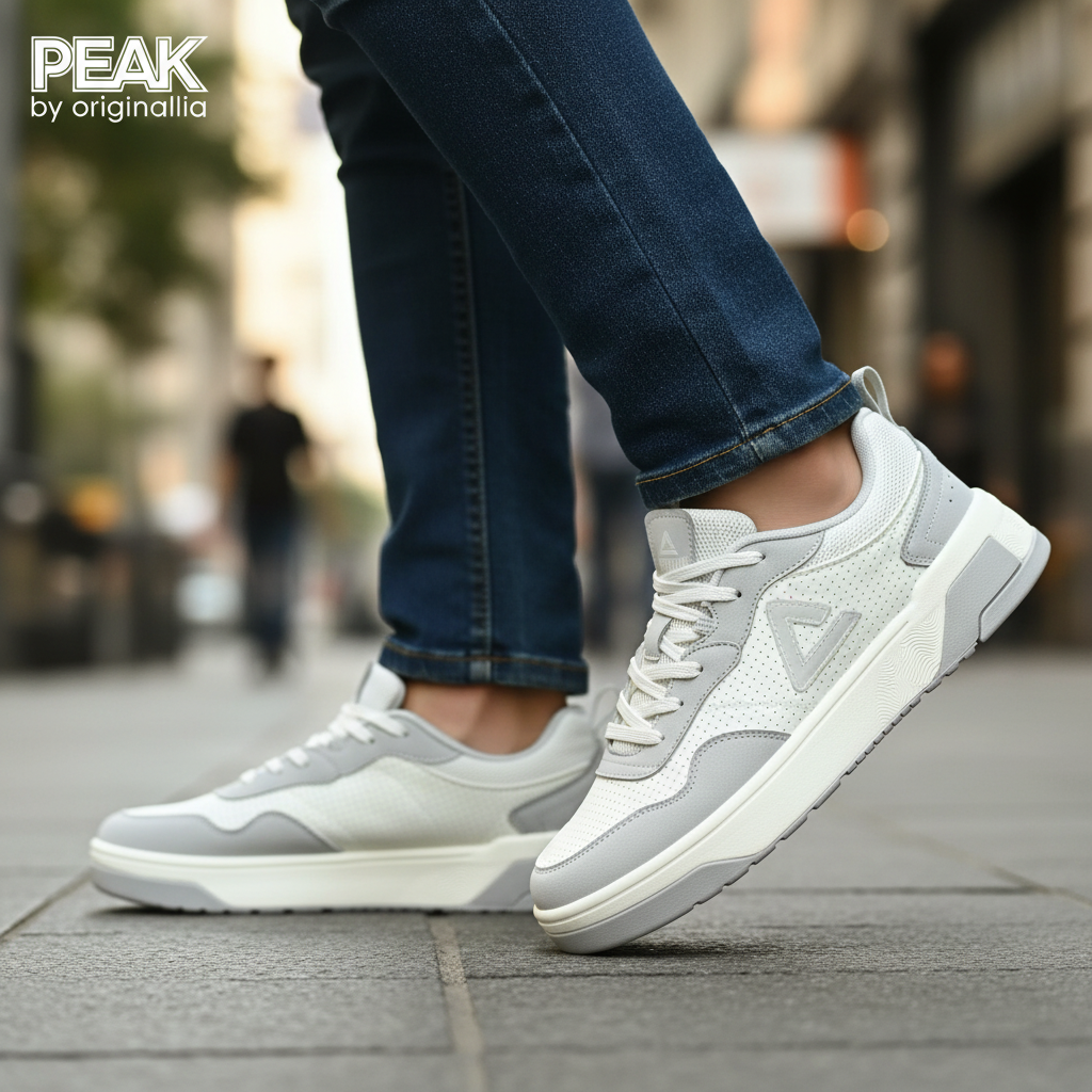 PEAK SHOES-WHITE/GREY EXT52367B-Z500 ✅