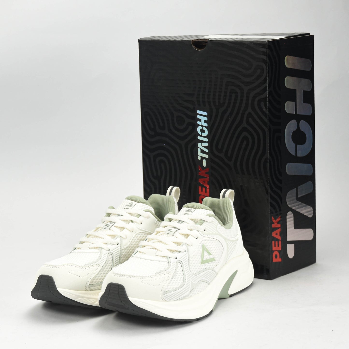 PEAK TRAINING RUNNING SHOES-WHITE/GREEN EXT54438H-Z470  ✅