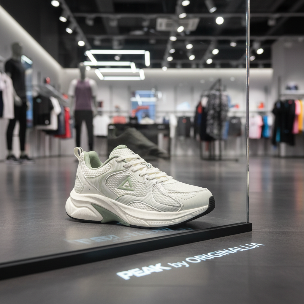 PEAK TRAINING RUNNING SHOES-WHITE/GREEN EXT54438H-Z470  ✅✅