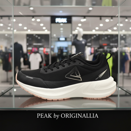 PEAK CUSHION RUNNING SHOES-BLACK/WHITE EXT54388H-Z495 ✅✅
