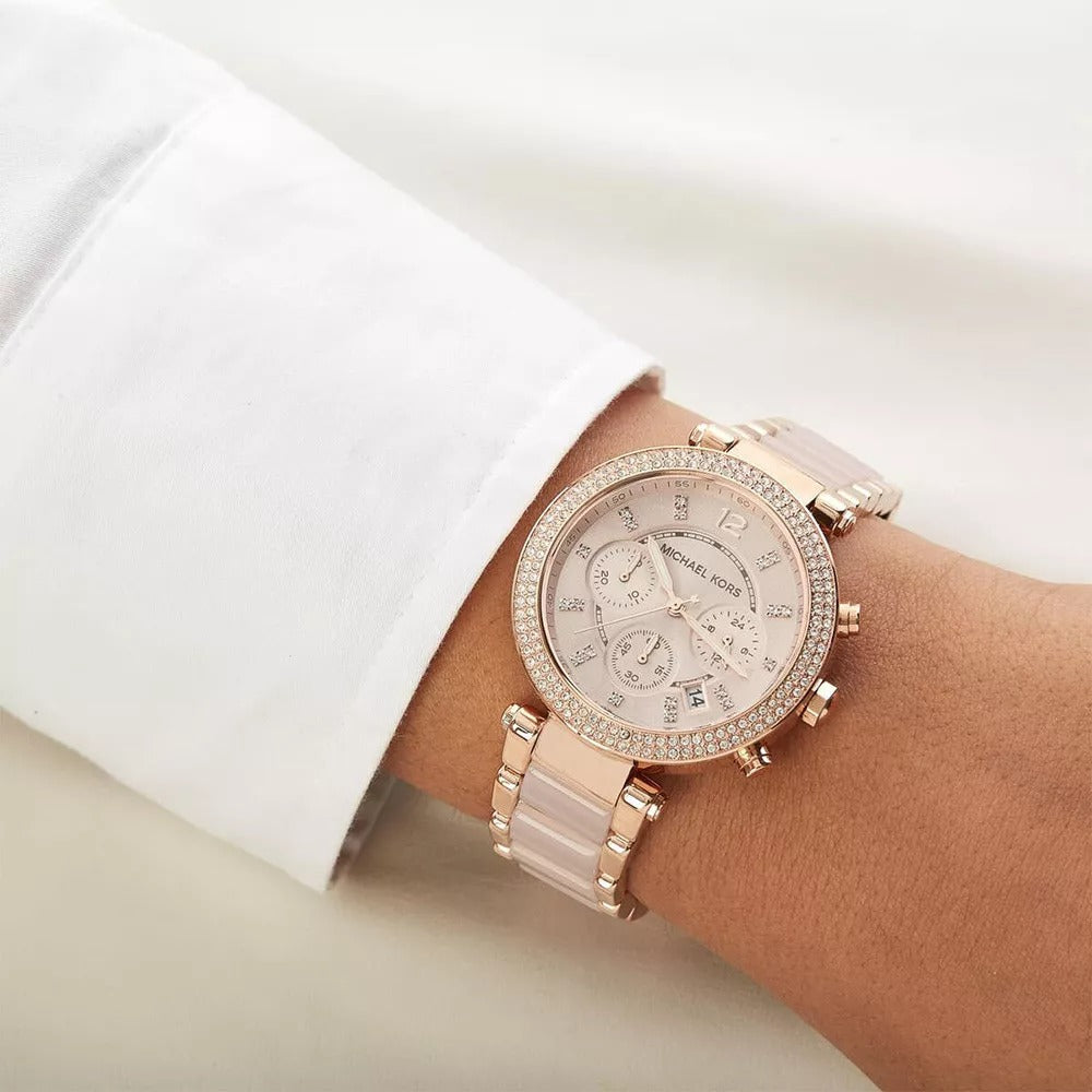 Michael Kors MK5896 Parker Chronograph Rose Gold-Tone Watch 2135