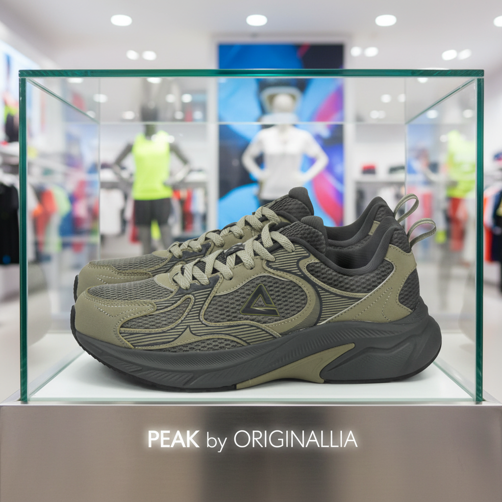 PEAK TRAINING RUNNING SHOES-GREEN/MAGNETIC GREY EXT54437H-N59D ✅✅