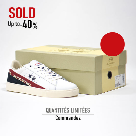 LA MARTINA SCARPA UOMO CALF - TAPE BIANCO - ROSSO