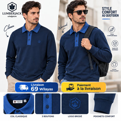 LUMBERJACK POLO LS LBJ-00507-NVY🇮🇹🔹
