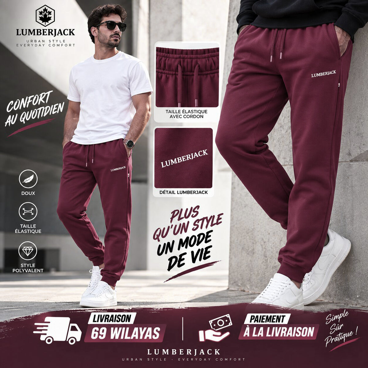 LUMBERJACK PANTALON JOGGING LBJ-00301-BGD🇮🇹 🔹