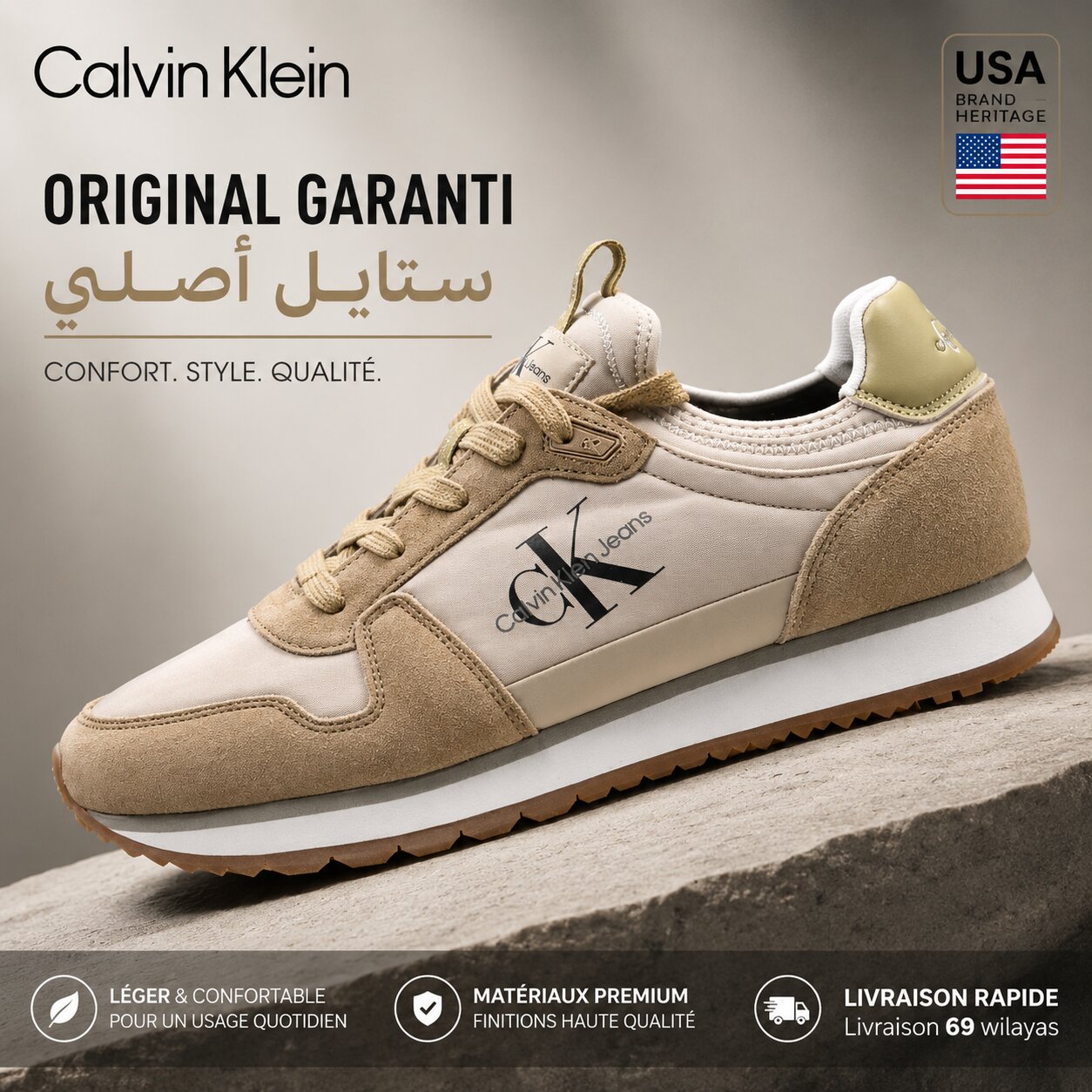 Calvin Klein YM0YM00742-EGGSHELL-YELLOW🔹