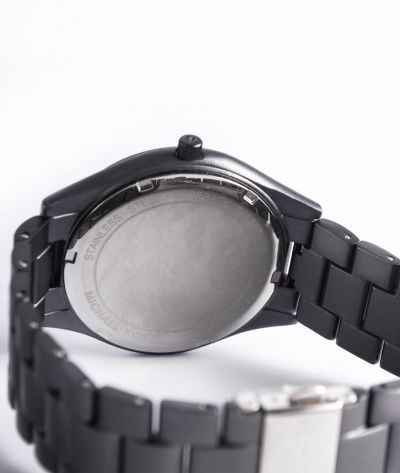 Michael Kors Slim Runway Three-Hand Gunmetal Aluminum Watch MK4506