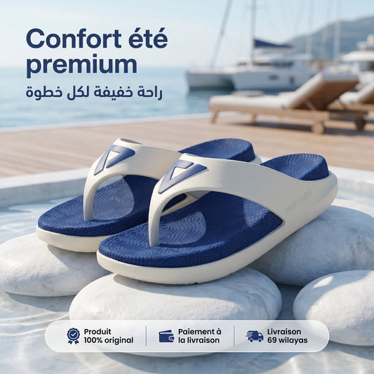 Peak Taichi Beach Sandals White Blue ET23431L-1133🔹