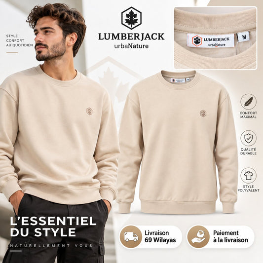 LUMBERJACK SWEAT SHIRT  LBJ-00601-BGE🇮🇹 🔹