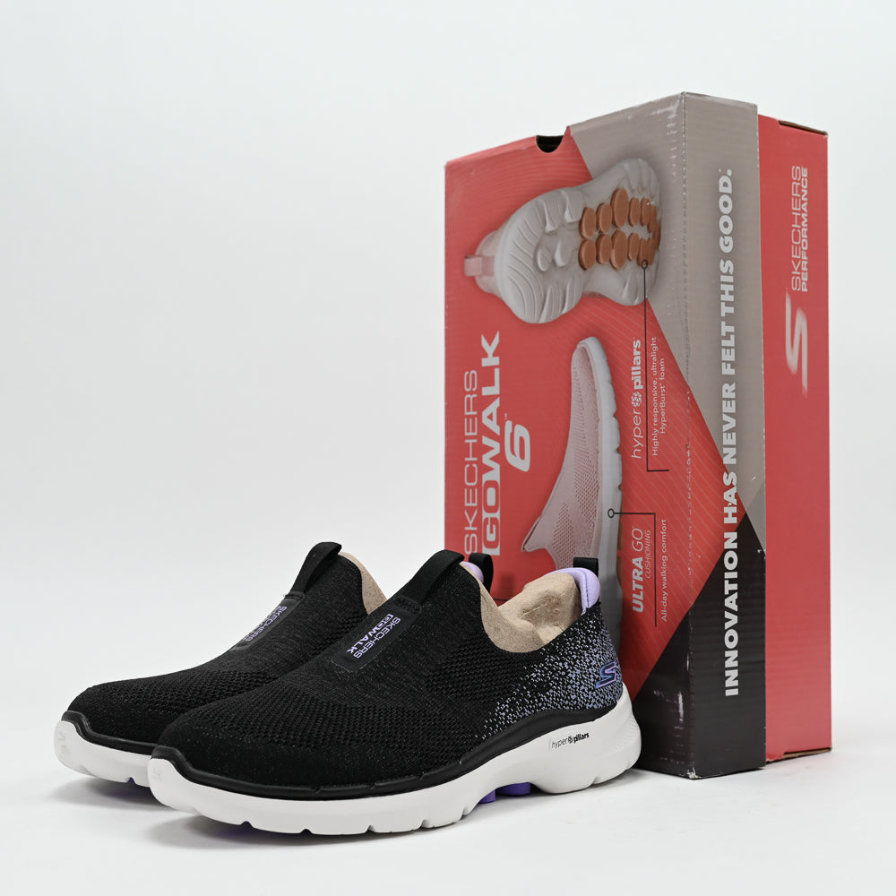 Skechers GO WALK 6 – Glimmering Walking Shoes 124502-BKLV 💕
