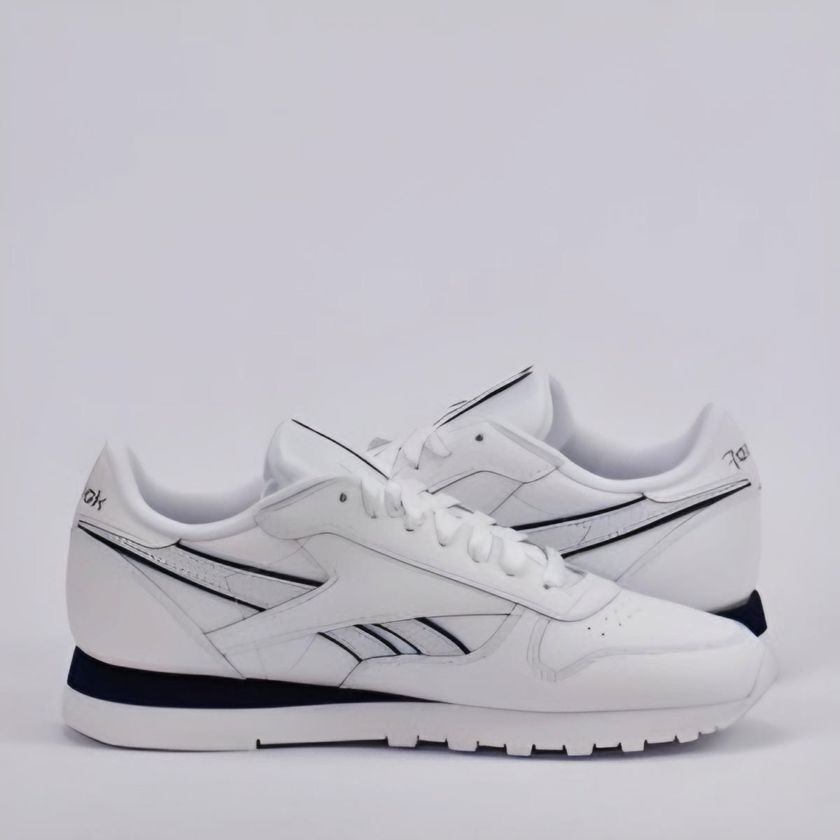 REEBOK CLASSIC LEATHER WHITE/WHITE/NAVY  100201123