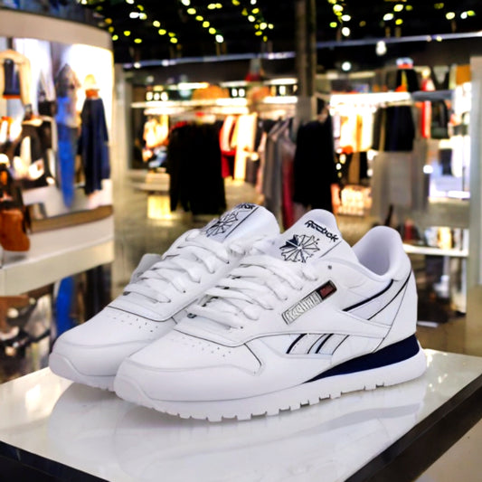 REEBOK CLASSIC LEATHER WHITE/WHITE/NAVY  100201123